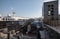 View of Kyoto railway station from the Grand Stairway or Daikaidan. Kyoto. Japan