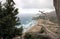 View from Kyra Panagia Tsambika Monastery. Tsambika Beach, Rhodes, Greece.