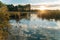 View of La Grajera reservoir in Logrono, Spain.