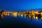 View of La Torre de Oro Tower of Gold in Seville, Spain at night