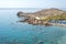 View on Ladiko Beach lagoon, Rhodes island, Greece