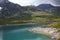 View of Lago Bianco and Lago Nero from Bernina pass