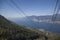 View of Lago di Garda from a cable-car to Monte Baldo