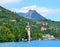 View on Lago di Garda, Toscolano Maderno. Beautiful view of the city and mountains. Lago di Garda, Lombardy Region, Italy