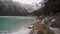 View of the Laguna Esmeralda. Emerald Lake - Ushuaia, Argentina