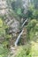 view on lainbach waterfall in summertime near mittenwald, bavaria, germany