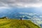 View on lake Altaussee from Loser peak. Austria