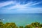 View of Lake Balaton with sailboats from Tihany village