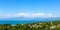 View of Lake Garda, summer landscape. Blue lake, mountayns Alps. Castelnuovo del Garda, Italy