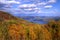 View of Lake George, NY in autumn from mountain top