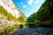 View of Lake Kammersee in Styria in the Salzkammergut. Landscape by the lake