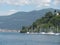 View of Lake Maggiore in northern Italy taken from Laveno