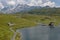 View at lake Melchsee on Switzerland