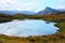 View of a lake and a mountains, Iceland.