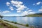 View of Lake Pend Oreille and the mountains of Sandpoint North Idaho, USA, from the Sandpoint Bay Long Bridge