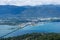 View of Lake Pend Oreille and the town of Sandpoint, Idaho