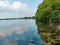 view of the lake and sky in the middle of Indonesian nature