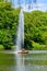 View of lake with Snake Fountain in Sofiyivka park in Uman, Ukraine