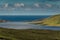 View at the lake Sorvagsvatn (Leitisvatn) with Atlantic ocean in the background