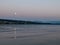 View of the lake after sunset, moonrise