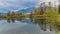 View of the lake in the swamp, in autumn