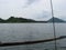 A view of Lake Taal from a Bangka outrigger boat, Philippines