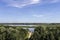 View of the lake Tisza from the lookout tower of the Lake Tisza Ecocentre in Poroszlo