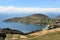 View of Lake Titicaca between Bolivia and Peru