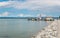 view of lakeside promenade of the austrian town podersdorf am see situated on shore of neusiedlersee in Austria...IMAGE