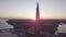 View of lakhta center in Saint-Petersburg from copter