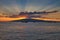 View of Lanai at sunset from Lahaina on Maui.
