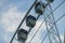 The view landmark before a summer sunset - touristic wheel with amazing view over the city