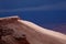 View of the landscape of the Atacama Desert. The rocks of the Mars Valley Valle de Marte and Cordillera de la Sal, Atacama