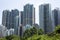 View landscape and cityscape with high building of Kennedy Town in Hong Kong, China