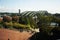 View landscape and cityscape of Koln city and Rhine Garden or Rheingarten and rhine river at Hohenzollern bridge for German people