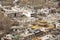 View landscape and cityscape of Leh Ladakh Village with ruins buildings and market in Jammu and Kashmir, India