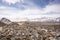 View landscape and cityscape of Leh Ladakh Village with ruins buildings and market of Leh Stok Palace in Jammu and Kashmir, India