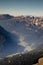 View of the landscape of the Dolomites from Sass Pordoi, Italy