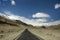 View landscape with Himalaya mountains and between Keylong Leh Road - Leh Manali Highway go to Khardung La Road while winter