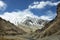 View landscape with Himalayas mountains and between journey Pangong Tso high grassland lake go to Leh Ladakh on Pangong lake road