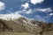 View landscape with Himalayas mountains and between journey Pangong Tso high grassland lake go to Leh Ladakh on Pangong lake road