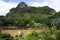 View landscape lake mountain and gardening garden for thai travelers people travel visit and rest relax park with fresh