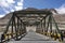 View landscape with road bridge crossing sindhu river at Diskit - Turtok Highway and Pangong lake road go to Khardung La Road