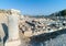 View of the landscape of the ruins in the ancient city of Knidos in Turkey