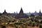 View landscape ruins cityscape UNESCO World Heritage Site with over 2000 pagodas temples for burmese people foreign travelers