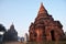 View landscape ruins cityscape UNESCO World Heritage Site with over 2000 pagodas temples for burmese people foreign travelers