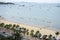 View landscape seascape of ocean at Pattaya beach for thai people and foreign travelers visit rest relax play sport swimming and