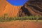 View of the landscape showing the southern side of Uluru Ayers Rock, early in the morning, Uluru-Kata Tjuta National Park,