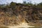 View landscape with stone cliffs mountain of Khao Lon Adventure forest for thai people climber and foreign mountaineer travelers