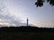 View landscape trees and sky with Rahmatan Lil Alamin Al-Zaytun Campus, Indramayu, West Java Indonesia